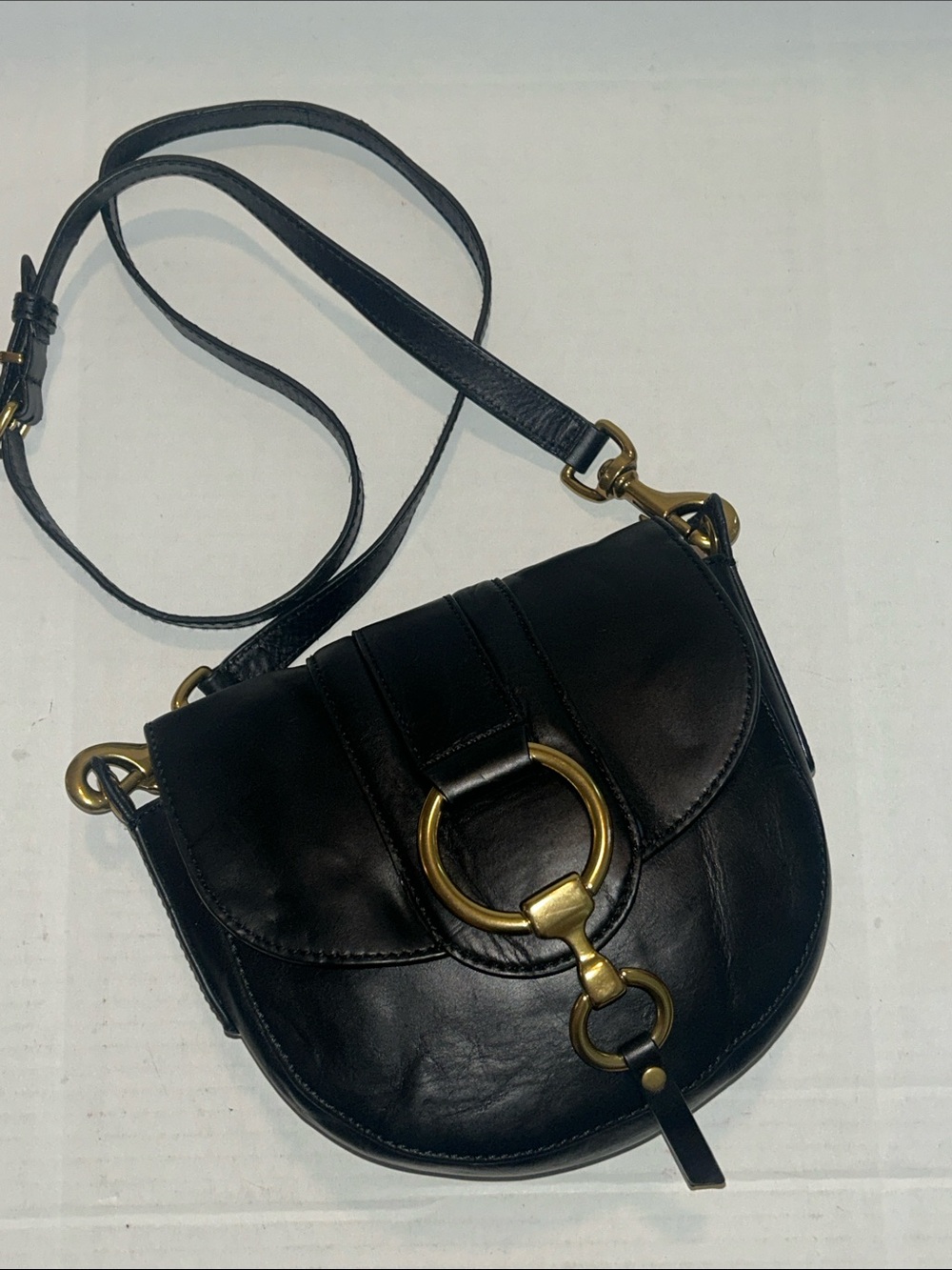 Frye Ilana harness saddle bag black leather crossbody bag